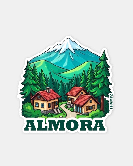 Almora Himalayan Hills Vinyl Travel Sticker