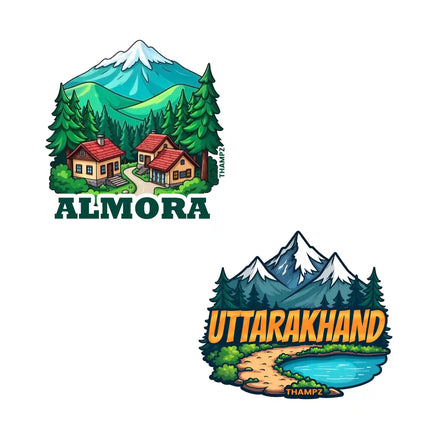 almora  uttarakhand 3d embossed flexible fridge magnet combo set of 2 05mm premium travel souvenir