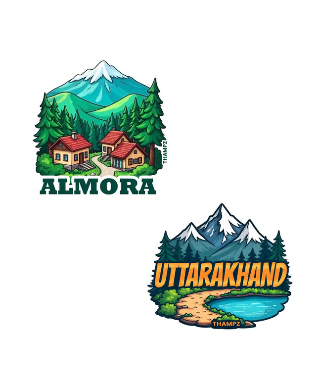 almora  uttarakhand 3d embossed flexible fridge magnet combo set of 2 05mm premium travel souvenir