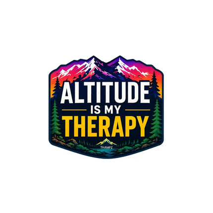 Altitude Is My Therapy - Mountain Adventure Glossy Vinyl Sticker