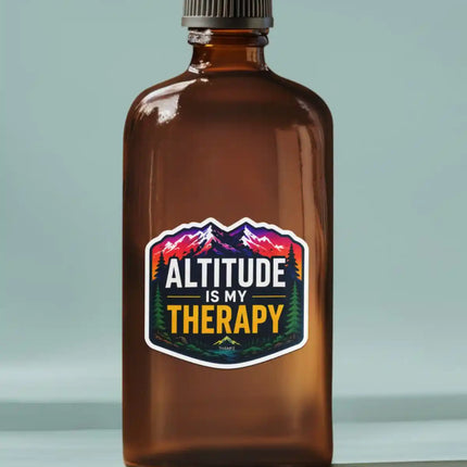 Altitude Is My Therapy - Mountain Adventure Glossy Vinyl Sticker