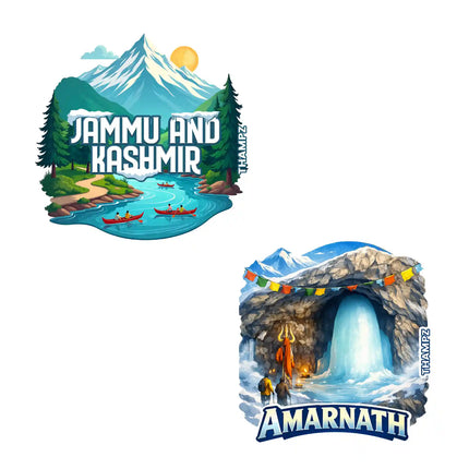 amarnath  jammu kashmir 3d embossed flexible fridge magnet combo set of 2 05mm premium travel souvenir