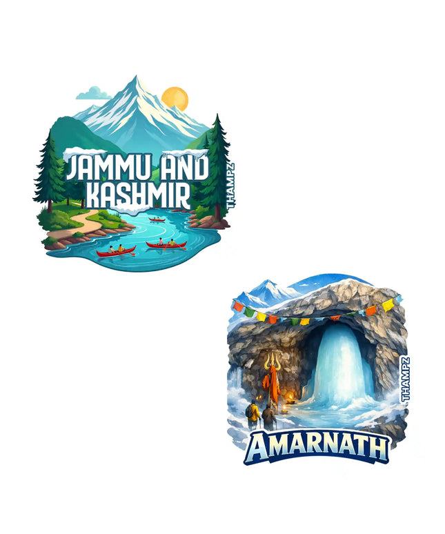 amarnath  jammu kashmir 3d embossed flexible fridge magnet combo set of 2 05mm premium travel souvenir