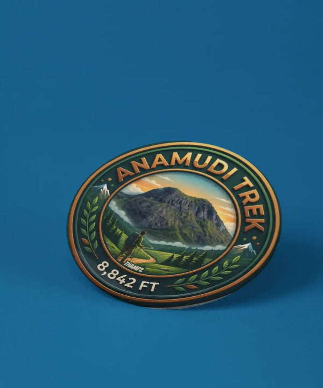 Anamudi Trek Kerala Pin Badge – 8,842 FT Mountain Adventure Travel Souvenir