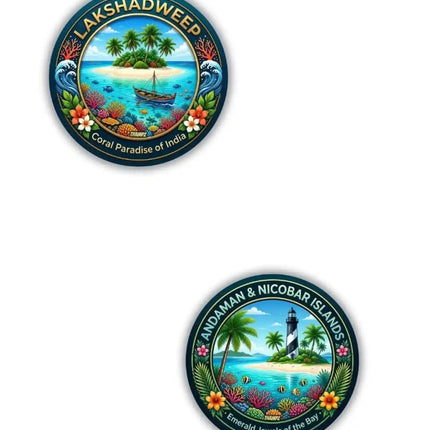 Andaman  Nicobar Islands  Lakshadweep Metal Pin Badges Set of 2  Island Travel Souvenir Collection