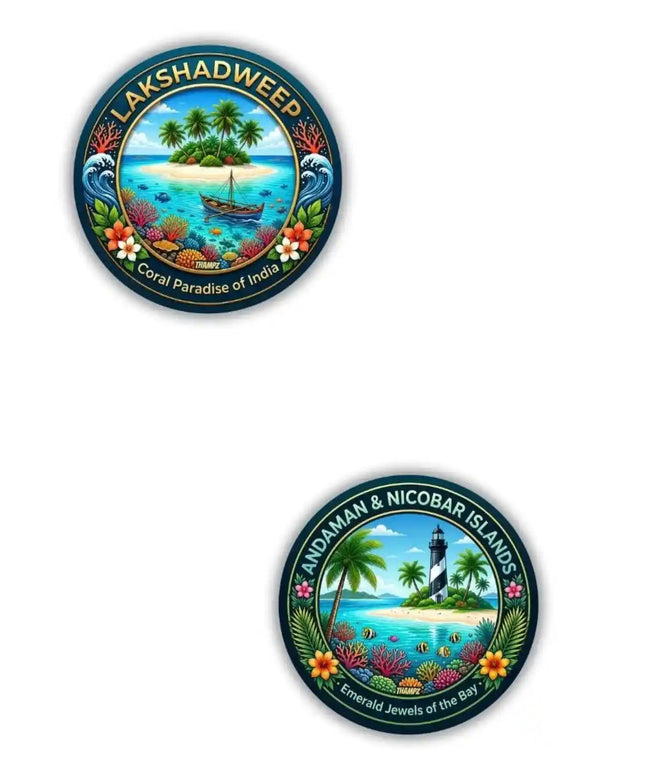 Andaman  Nicobar Islands  Lakshadweep Metal Pin Badges Set of 2  Island Travel Souvenir Collection