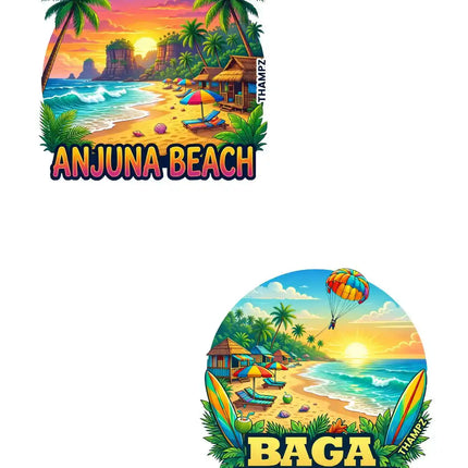 Anjuna Beach Baga Beach 3D Embossed Flexible Fridge Magnet