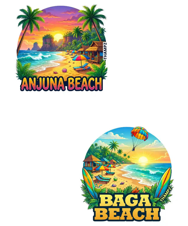 Anjuna Beach Baga Beach 3D Embossed Flexible Fridge Magnet