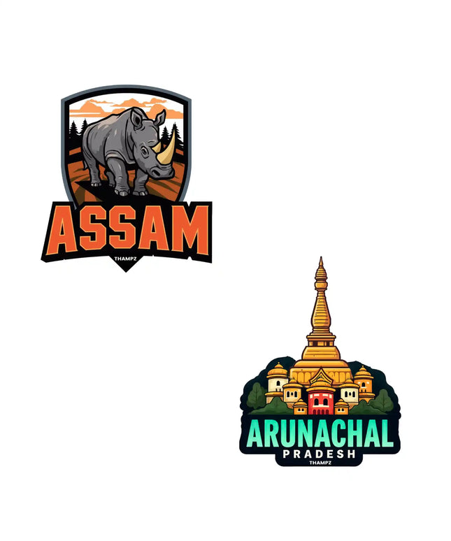 assam  arunachal pradesh 3d embossed flexible fridge magnet combo set of 2 05mm premium travel souvenir