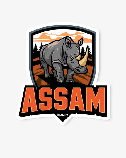 Assam One-Horned Rhino Wildlife Vinyl Sticker