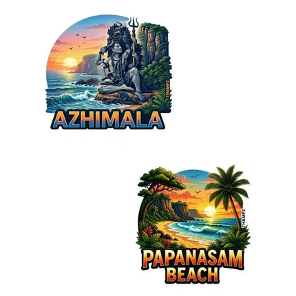 Azhimala & Papanasam Beach Fridge Magnet – Kerala Coastal Travel Souvenir & Collectible