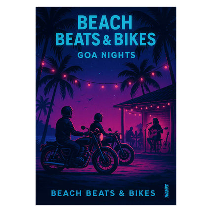 Beach Beats & Bikes Poster – Goa Nights Edition