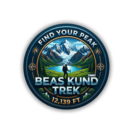 Beas Kund Trek Pin Badge – 12,139 FT Himalayan Adventure Travel Souvenir & Trekking Collectible