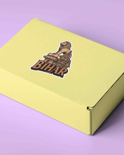 Bihar Heritage Ashoka Lion & Temple Vinyl Sticker