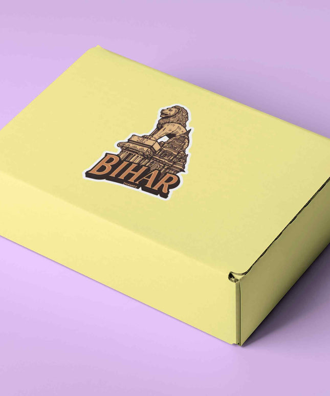 Bihar Heritage Ashoka Lion & Temple Vinyl Sticker