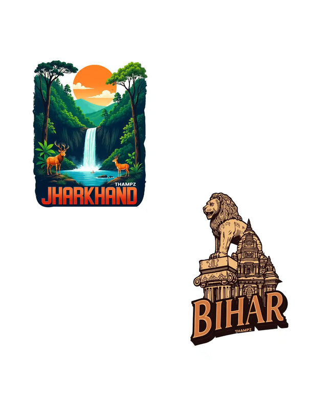 bihar  jharkhand 3d embossed flexible fridge magnet combo set of 2 05mm premium travel souvenir