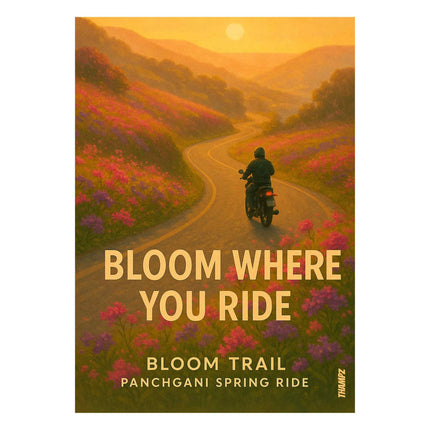 Bloom Where You Ride Poster Spring Ride Floral Motorcycle Art