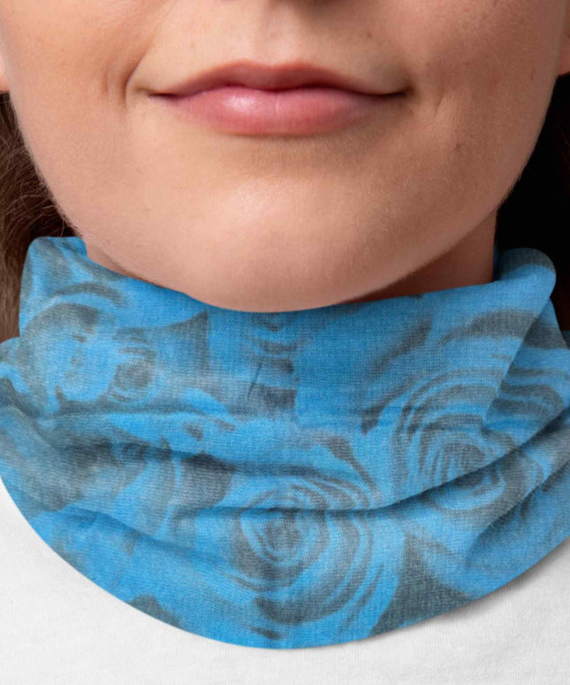 Blue Abstract Rose Seamless Unisex Bandana