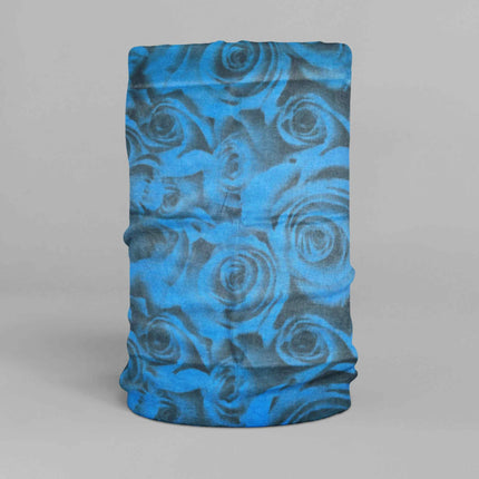 Blue Abstract Rose Seamless Unisex Bandana