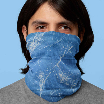 Blue Abstract Texture Seamless Unisex Bandana