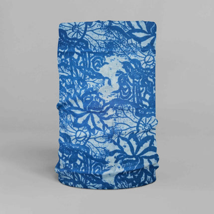 Blue Artistic Botanical Unisex Seamless Bandana