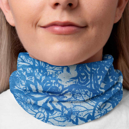 Blue Artistic Botanical Unisex Seamless Bandana