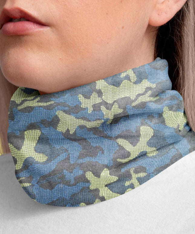 Blue Camo Print Seamless Unisex Bandana
