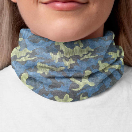 Blue Camo Print Seamless Unisex Bandana