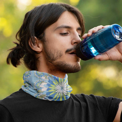 Blue & Green Mandala Print Seamless Unisex Bandana