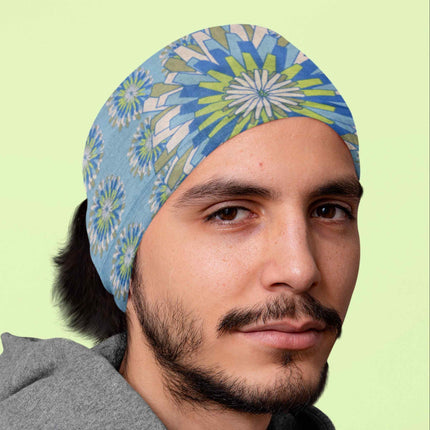 Blue & Green Mandala Print Seamless Unisex Bandana