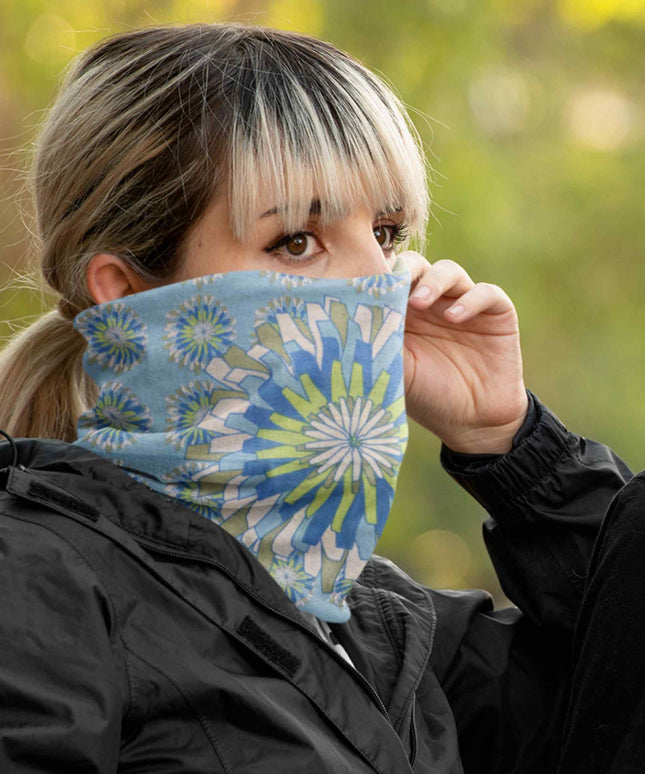 Blue & Green Mandala Print Seamless Unisex Bandana