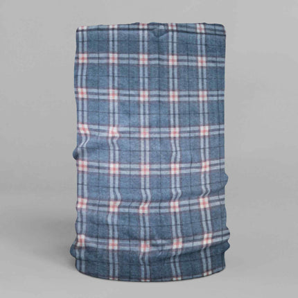Blue Grey Plaid Check Seamless Unisex Bandana