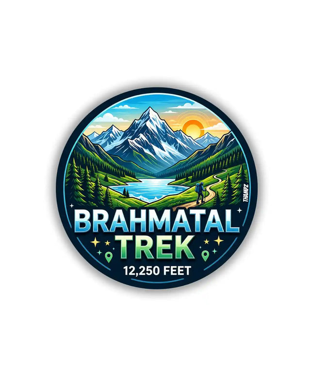 Brahmatal Trek Pin Badge – 12,250 Feet Himalayan Trekking Travel Souvenir & Adventure Collectible