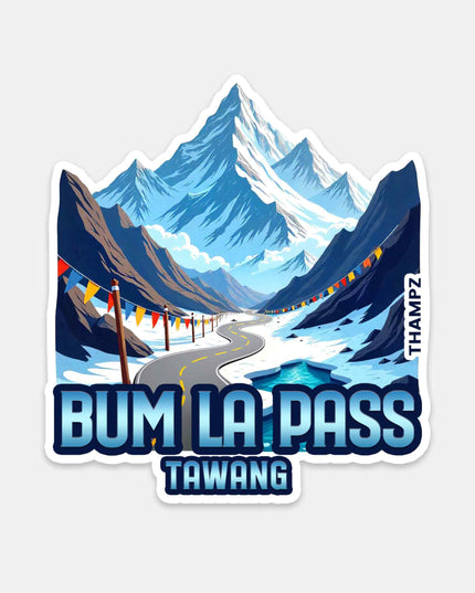 Bum La Pass Tawang Vinyl Travel Sticker