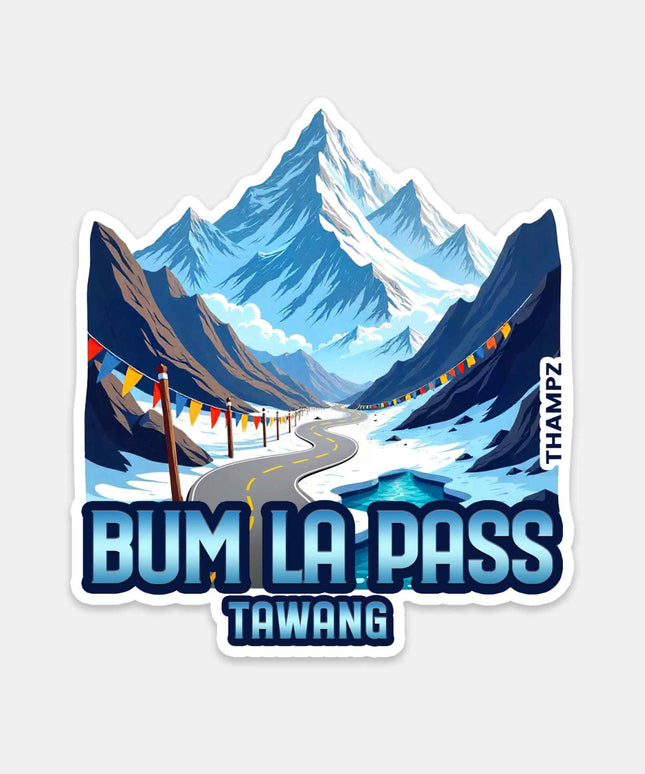 Bum La Pass Tawang Vinyl Travel Sticker