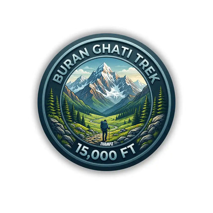 Buran Ghati Trek Pin Badge – 15,000 FT Himalayan Trekking Travel Souvenir & Adventure Collectible