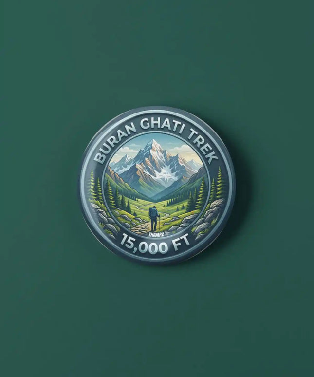 Buran Ghati Trek Pin Badge – 15,000 FT Himalayan Trekking Travel Souvenir & Adventure Collectible