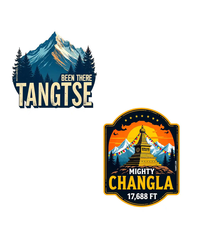 chang la  tangtse 3d embossed vinyl stickers combo set of 2 premium die cut travel souvenir