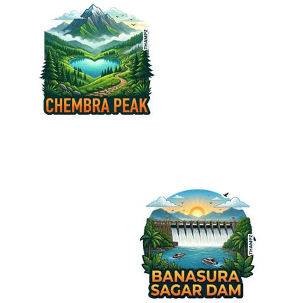 Chembra Peak & Banasura Sagar Dam Fridge Magnet – Wayanad Travel Souvenir & Collectible