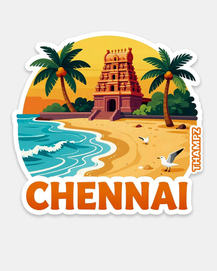 Chennai Beach Heritage  Vinyl Travel Sticker