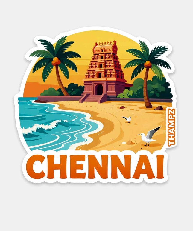 Chennai Beach Heritage  Vinyl Travel Sticker