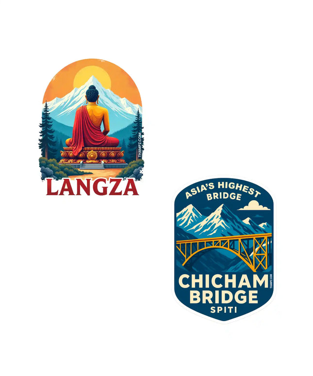 chicham bridge  langza premium matte vinyl stickers combo set of 2 die cut premium travel souvenir