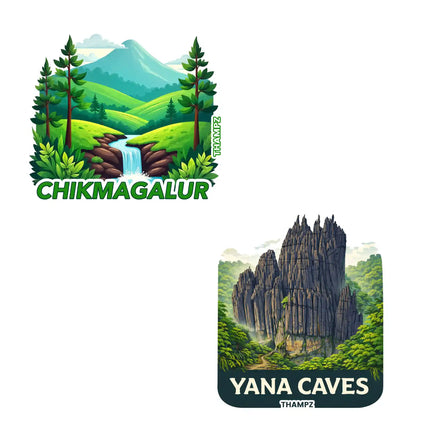 chikmagalur  yana caves 3d embossed flexible fridge magnet combo set of 2 05mm premium travel souvenir