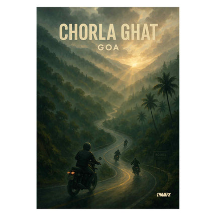 Chorla Ghat Goa Poster – Misty Mountain Ride Edition