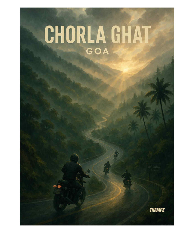 Chorla Ghat Goa Poster – Misty Mountain Ride Edition
