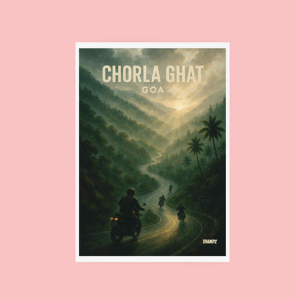 Chorla Ghat Goa Poster Misty Mountain Ride Edition