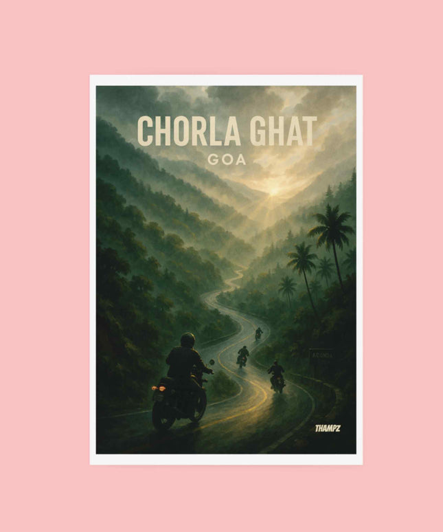 Chorla Ghat Goa Poster Misty Mountain Ride Edition
