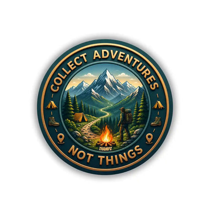 Collect Adventures Not Things Pin Badge – Adventure Travel Souvenir, Hiking & Camping Lover Gift, Outdoor Collec