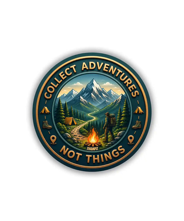 Collect Adventures Not Things Pin Badge – Adventure Travel Souvenir, Hiking & Camping Lover Gift, Outdoor Collec
