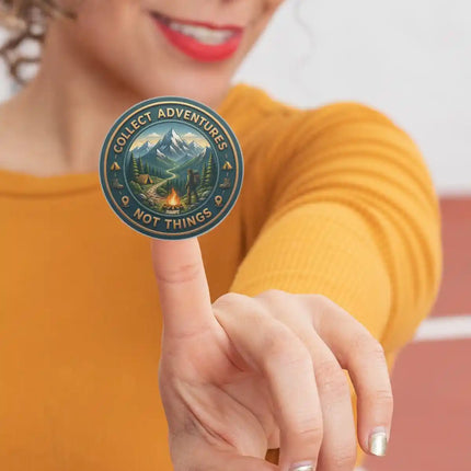 Collect Adventures Not Things Pin Badge – Adventure Travel Souvenir, Hiking & Camping Lover Gift, Outdoor Collec